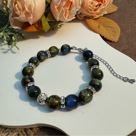 Mystic Blue-Green Beaded Bracelet - Picture 4 of 5
